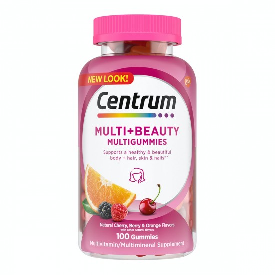 Bottle of Centrum Multigummies Multi plus Beauty multivitamin-550x550