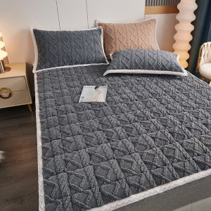 1pc Bed Sheet Winter Thicken Coral Velvet Mattress Cover Bed Linens