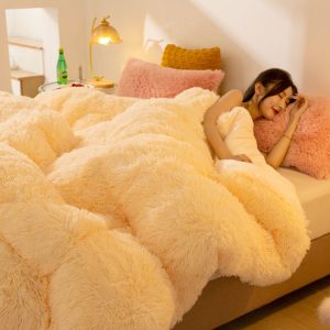 Autumn and Winter Mink Fleece Thickened Quilt Bedding Set